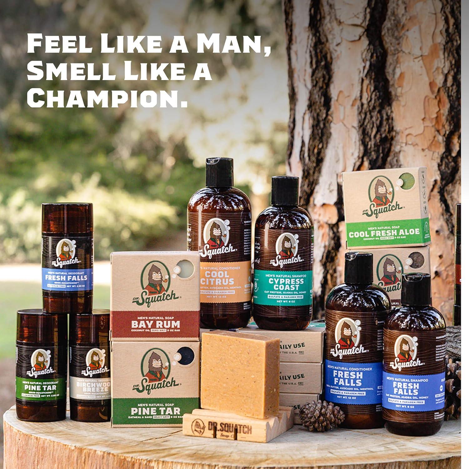 imageDr Squatch Natural Mens Bar Soap Cold Process Body Soap Bar with Natural Oils Gifts for Men Coconut Castaway Wood Barrel Bourbon Fresh Falls Birchwood Breeze amp Coastal Mist 5 oz 5PackMountain Man Essentials