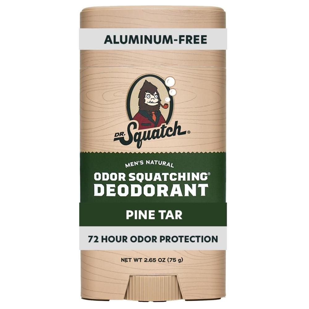 imageDr Squatch Natural Mens Deodorant  Aluminum Free Natural Deodorant Men with Charcoal amp Postbiotics for 72Hour Odor Protection  Fresh Falls 265oz StickPine Tar