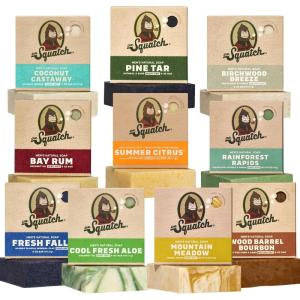Dr. Squatch Natural Men’s Bar Soap – Cold Process Body Soap Bar with Natural Oils – Gifts for Men – Coconut Castaway, Wood Barrel Bourbon, Coastal Mist, Rainforest Rapids & more (5 oz, 10-Pack)(Golden Expedition)