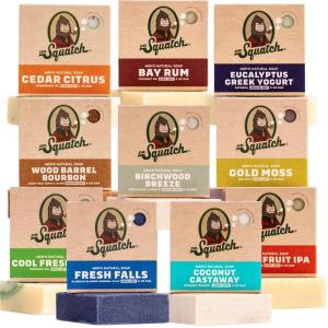 Dr. Squatch Natural Men’s Bar Soap – Cold Process Body Soap Bar with Natural Oils – Gifts for Men – Coconut Castaway, Wood Barrel Bourbon, Coastal Mist, Rainforest Rapids & more (5 oz, 10-Pack)(The Yeti’s Choice)