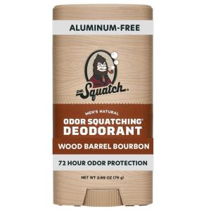 Dr. Squatch Natural Men’s Deodorant – Aluminum Free Natural Deodorant Men with Charcoal & Postbiotics for 72-Hour Odor Protection – Fresh Falls, 2.65oz Stick(Wood Barrel Bourbon)