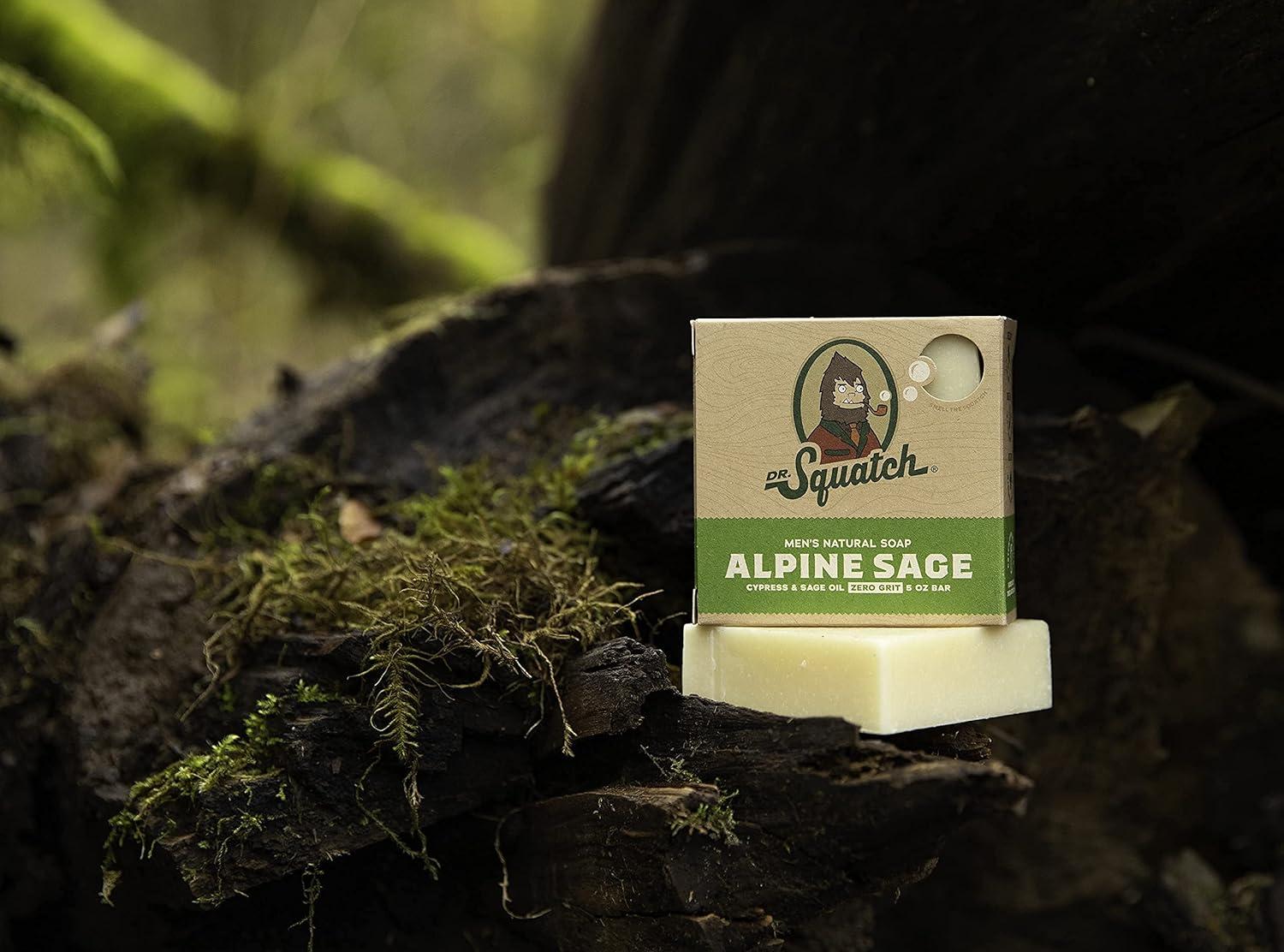 imageDr Squatch All Natural Bar Soap for Men with Zero Grit Bay Rumalpine sage