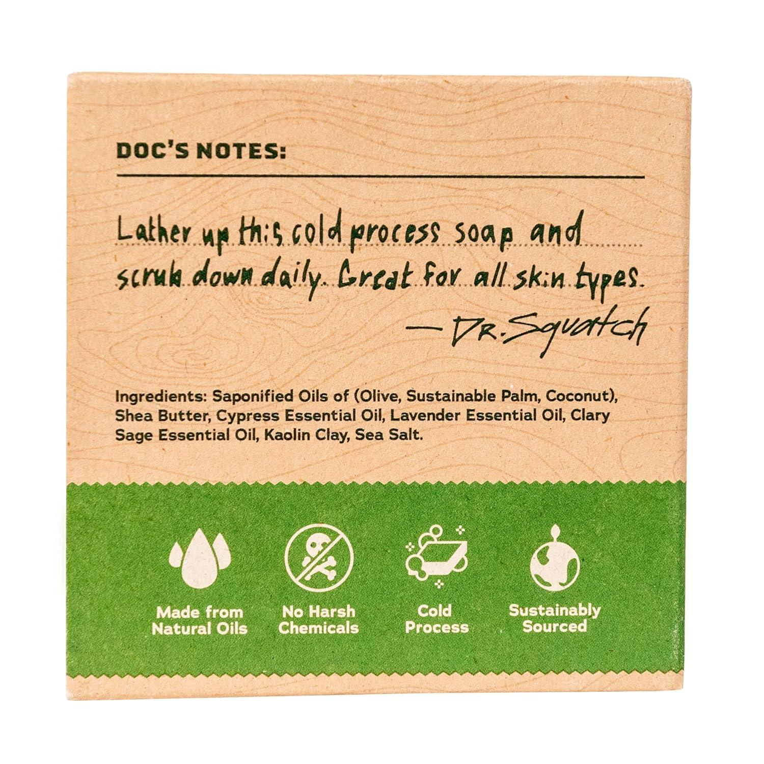 imageDr Squatch All Natural Bar Soap for Men with Zero Grit Bay Rumalpine sage