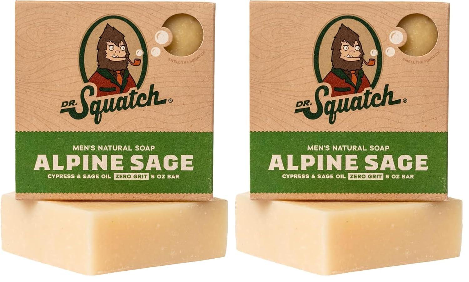 imageDr Squatch All Natural Bar Soap for Men with Zero Grit Bay Rumalpine sage